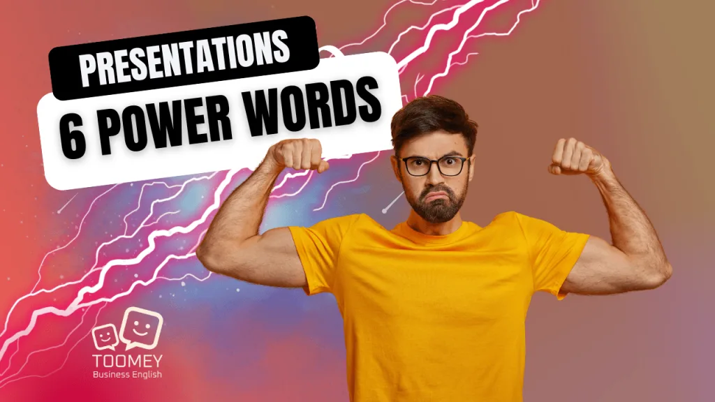Man flexing his muscles to demonstrate power words.